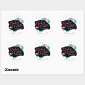 Sticker Rond Enterrement de vie de jeune fille Flamant Flock Fa (Feuille)