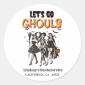 Sticker Rond Enterrement de vie de jeune fille Halloween allons (Devant)
