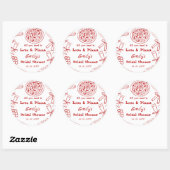 Sticker Rond Enterrement de vie de jeune fille Hand Drawn amour (Feuille)