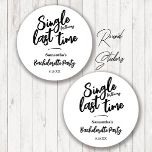 Sticker Rond Enterrement de vie de jeune fille minimaliste 