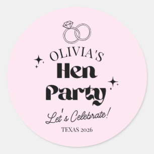 Sticker Rond Enterrement de Vie de Jeune Fille Moderne Nom Pers