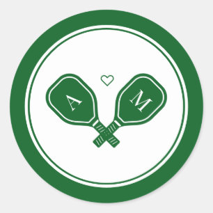 Sticker Rond Enterrement de vie de jeune fille Pickleball