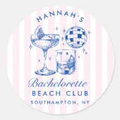 Sticker Rond Enterrement de vie de jeune fille rétro disco cock (Devant)