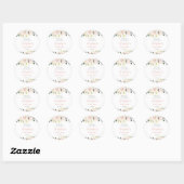 Sticker Rond Enterrement de Vie de Jeune Fille Rose Gold Party (Feuille)