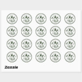 Sticker Rond Enterrement de vie de jeune fille simple moderne e (Feuille)