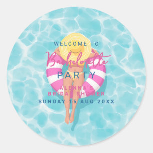 Sticker Rond Enterrement de vie de jeune fille Splash Fête au