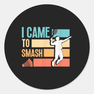 Sticker Rond Enthousiaste de volant de badminton Entraîneur de
