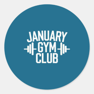 Sticker Rond Entraînement au club de gym de janvier
