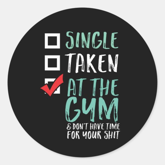 Sticker Rond Entraînement De Fitness Drôle Simple Pris À La Sal (Devant)