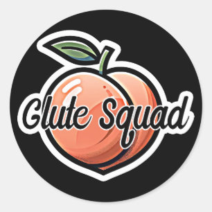 Sticker Rond Entraînement de fitness Glute Squad Peach