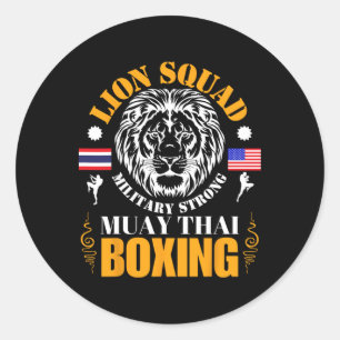 Sticker Rond Entraînement de Muay Thai de kickboxing en Thaïlan