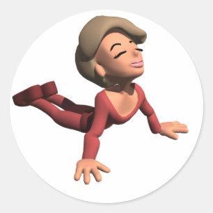 Sticker Rond Entraînement de pose de chien vers le haut