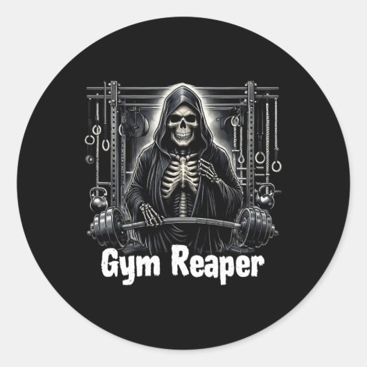 Sticker Rond Entraînement de remise en forme amusant (Devant)