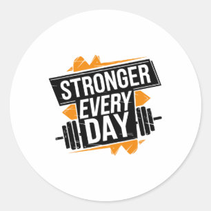 Sticker Rond Entraînement drôle de gym Fitness Bodybuilding Spo