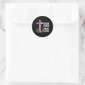 Sticker Rond Entraînement dur Prière plus dure Workout chrétien (Sac)