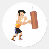 Sticker Rond Entraînement en boîte avec sac de poinçonnage (Devant)