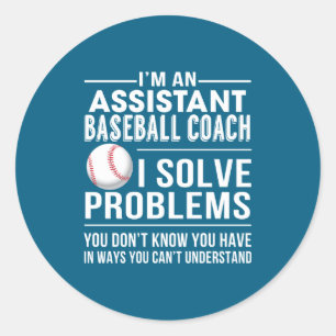 Sticker Rond Entraîneur de baseball résout un problème