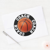 Sticker Rond Entraîneur de basket-ball (Enveloppe)
