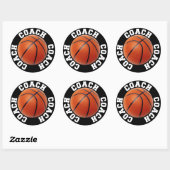 Sticker Rond Entraîneur de basket-ball (Feuille)