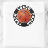 Sticker Rond Entraîneur de basket-ball (Sac)