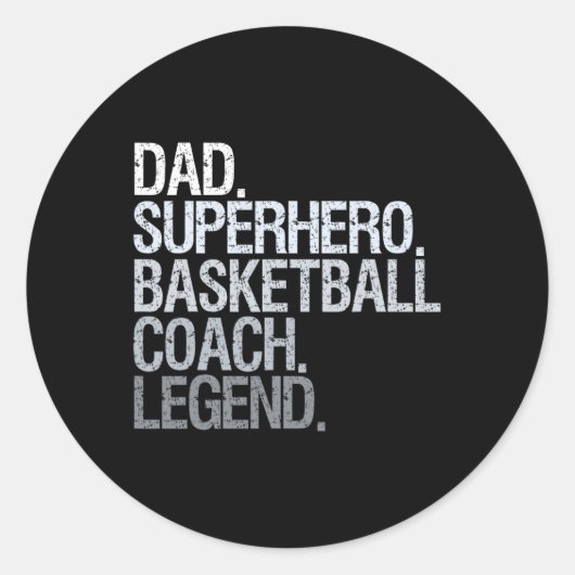 Sticker Rond Entraîneur de basket papa 1 (Devant)
