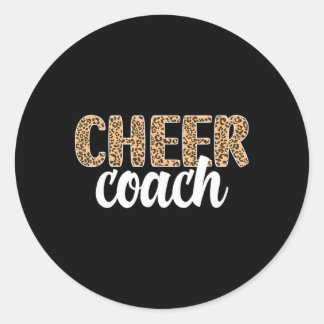Sticker Rond Entraîneur de Cheer Leopard Entraîneur de Cheerlea