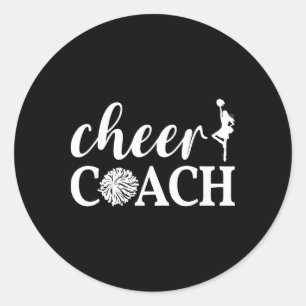 Sticker Rond Entraîneur de Cheer Pom-Pom Cheerleader Cheerleadi
