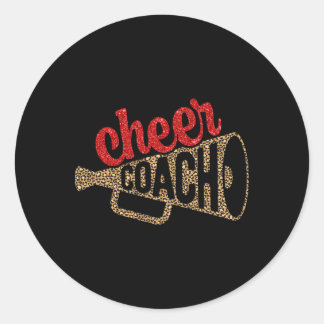 Sticker Rond Entraîneur de Cheerleader Mégaphone Entraîneur de 