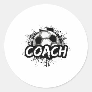 Sticker Rond Entraîneur de football pour hommes femmes maillot