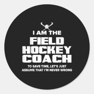 Sticker Rond Entraîneur de hockey sur gazon cadeau drôle - Ume