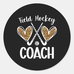 Sticker Rond Entraîneur de hockey sur gazon Cœurs Entraîneur de