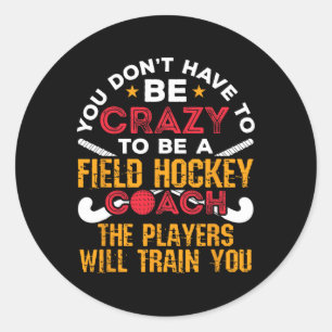 Sticker Rond Entraîneur de hockey sur gazon drôle