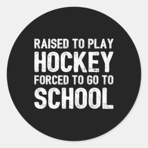 Sticker Rond Entraîneur De Hockey Sur Glace Pour Enfants