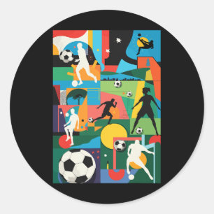 Sticker Rond Entraîneur de l'équipe de jeu de football Fans Cou