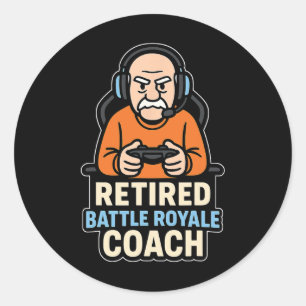 Sticker Rond Entraîneur de Ttle Royale à la retraite, joueur dr