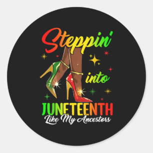 Sticker Rond Entrée Dans JunetDix Filles Noires Afro Femmes Hi