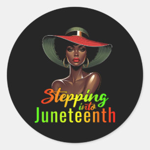 Sticker Rond Entrée Dans Le Xe Junetten Femme Noire Afro Portée
