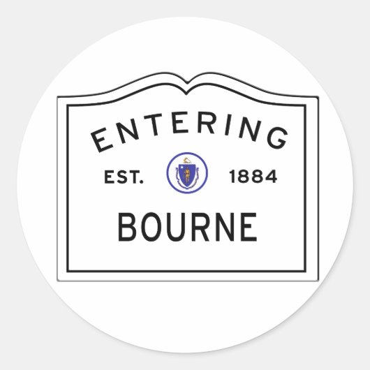 Sticker Rond Entrée de Bourne MA (Devant)