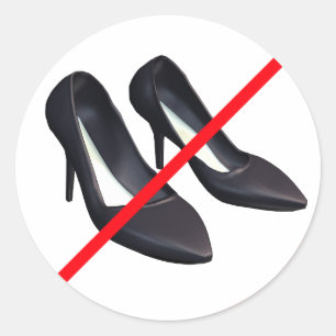 Sticker Rond Entrée interdite avec chaussures à talons hauts !