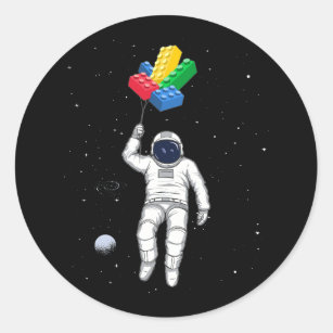 Sticker Rond Entrepreneur principal astronaute, Blocs de constr