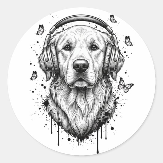 Sticker Rond Entreprise de Chien (Devant)