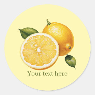 Sticker Rond Entreprise de citron mignonne personnalisable