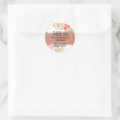 Sticker Rond Entreprise de fleurs comestibles, mariage, classiq (Sac)