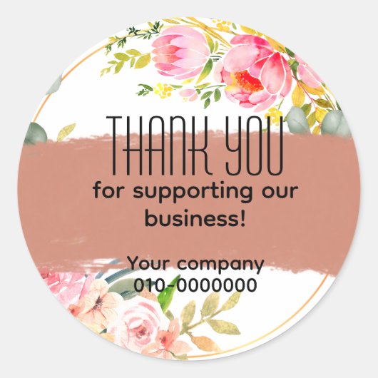 Sticker Rond Entreprise de fleurs comestibles, mariage, classiq (Devant)