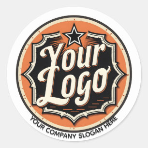 Sticker Rond Entreprise de logo et de texte personnalisés simpl