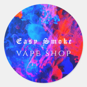 Sticker Rond Entreprise de magasin de vapotage de fumée colorée