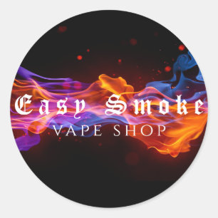 Sticker Rond Entreprise de magasin de vapotage de fumée colorée