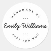 Sticker Rond Entreprise d'écriture manuscrite minimaliste moder (Devant)