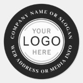 Sticker Rond Entreprise Logo Marque Photo Black Modern (Devant)