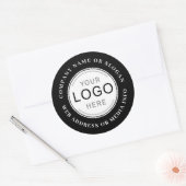 Sticker Rond Entreprise Logo Marque Photo Black Modern (Enveloppe)